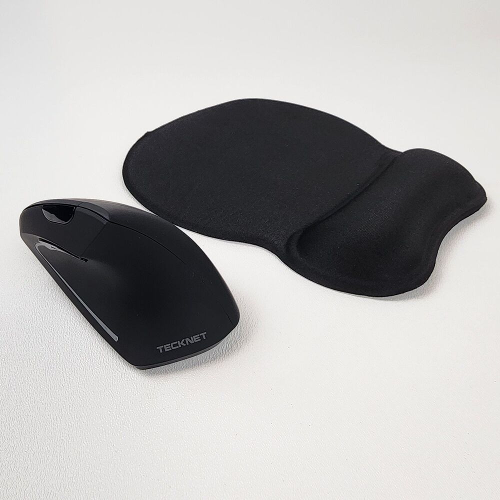 TECKNET Ergonomic Vertical Mouse + Gel Wrist Rest Mouse Pad Combo